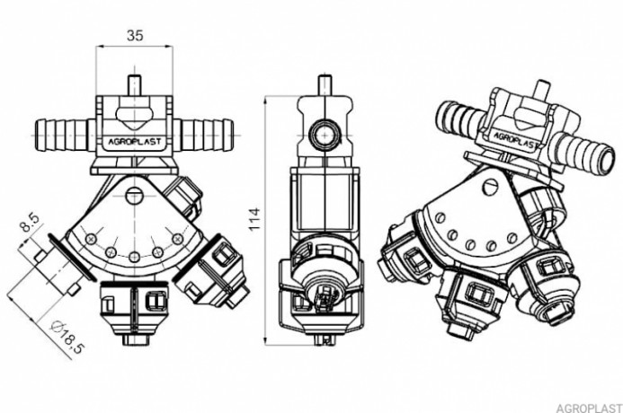 Маятникова форсунка кінцева 0-100/GW08/K (Система Arag)