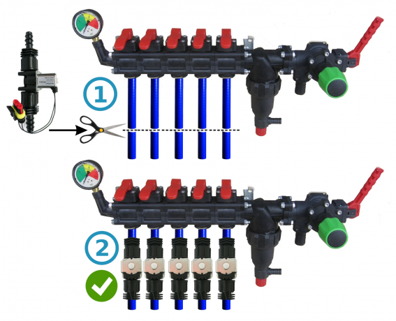 Електромагнітний клапан (нормально відкритий) 12VDC white