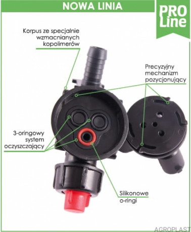 Форсунка 3-позиційна AP0-100/G09 PROLINE на трубу (Стандарт Arag)