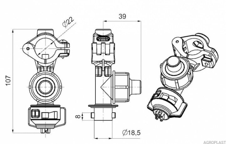 Корпус розпилювача на трубу 0-100/09