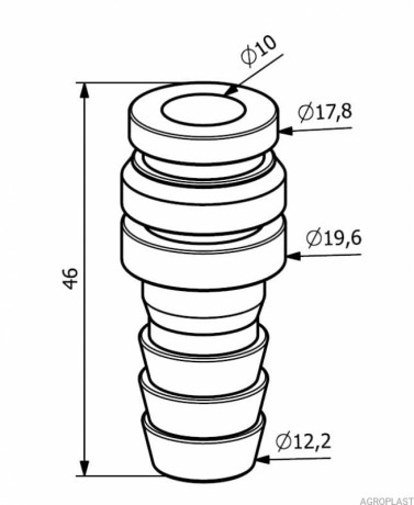 Вилка пряма ø 12,5 під чеку /AP24WP