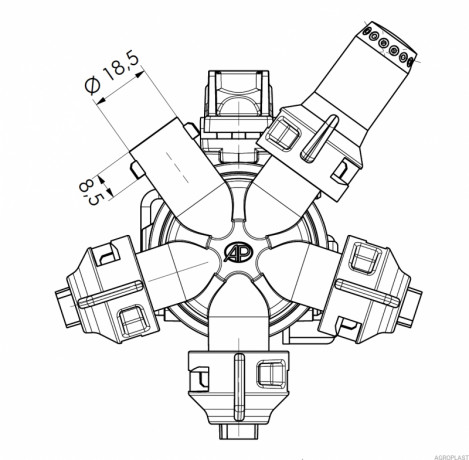 Форсунка 5-позиційна AP0-100/G9 (Стандарт Arag)