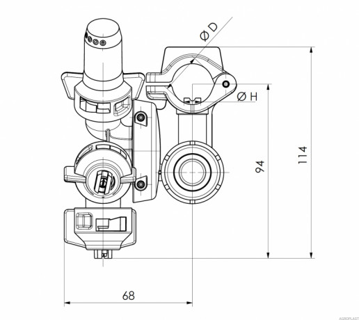 Форсунка 5-позиційна AP0-100/G9 (Стандарт Arag)